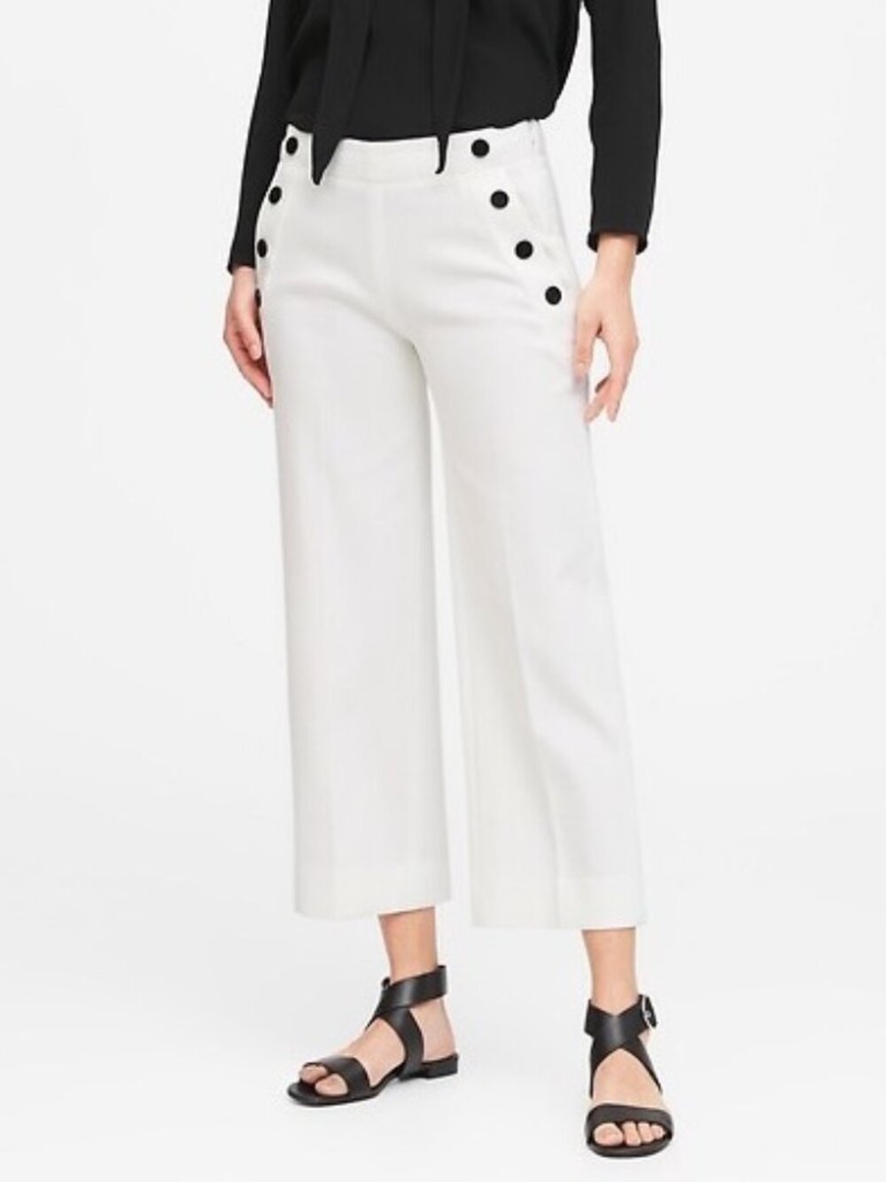 Banana Republic Cropped White Sailor Pants | Size 10
